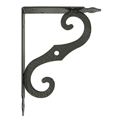 AMIG Plankdrager/steun/muurbeugel Barok - metaal - zwart - H150 x B115 mm - Tot 90 kg