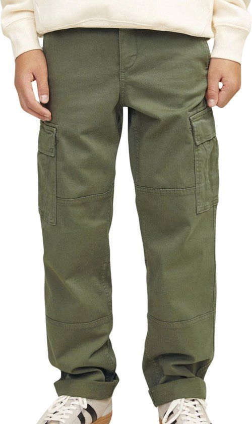 JACK & JONES JPSTKANE JJHARLOW CARGO NOOS JNR Jongens Broek - Maat 170 - Dusty Olive