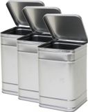 Merkloos The Box Blikken Vierkant Opbergblik/Bewaarblik - 10x - Zilver - 16 x 25 cm - 6.4 Liter