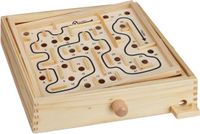 Relaxdays houten doolhof spel met 2 balletjes - behendigheidsspel - balansspel - bordspel