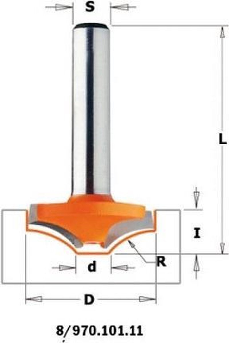 CMT 970.101.11 frees voor deuren van MDF, hw s 8 d, 25 x 8 x 40, r 12