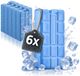 Unyqoos® Six Pieces Large Set Reusable Ice Packs in Blue for Cooler Box and Cooler Bag