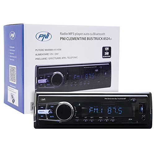 Auto PNI Clementine Bus Truck 8524BT 4x45w, RDS, 12V / 24V 1 DIN met SD, USB, AUX, RCA en Bluetooth