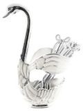 Almina Elegant porte-couverts pour 6 cuillères à café, en forme de cygne - argent