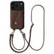 Selencia Sera Telefoonhoes met Koord en Envelop Pashouder voor de Apple iPhone 18 Pro / 17 Pro - Chocolate Brown