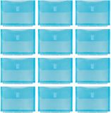 Idena 90261 - A4 kunststof documentenhoezen, 12 stuks, turquoise sorteermappen met klittenbandsluiting en 4-gaats perforatie, ca. 31 x 23,7 cm