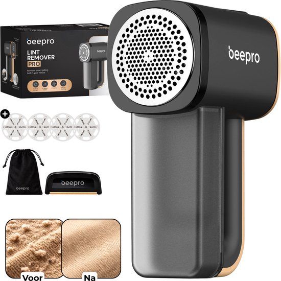 Beepro® Elektrische Pluizenverwijderaar Pro - Zwart/Goud