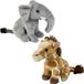 Ravensden - Knuffeldieren set olifant en giraffe pluche knuffels 18 cm