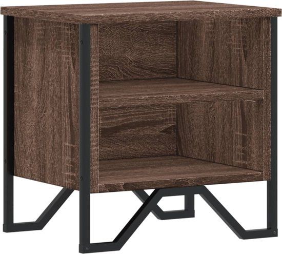 vidaXL Nachtkastje - 40x30x40 cm - Bewerkt Hout - Bruin Eikenkleur