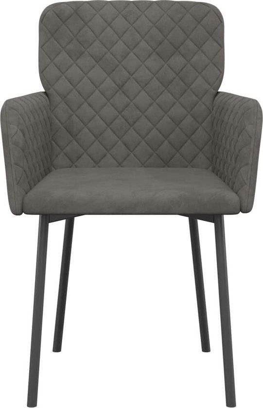 vidaXL Eetkamerstoelen 2 st fluweel donkergrijs
