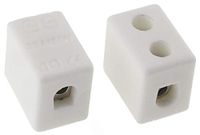 RS PRO Keramische verbindingsklem wit, schroefaansluiting 1-polig 12 AWG / 5 → 32A, verpakking van 10 stuks
