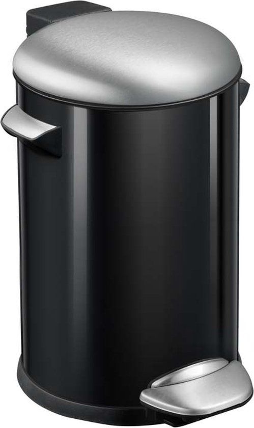 EKO Pedaalemmer Belle Deluxe Zwart Mat RVS 12 L
