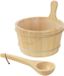 LuxeBath Sauna-accessoireset (2-delig) van massief grenenhout, houten emmer met kunststof inzetstuk & schepje, saunaset – ideaal als cadeau