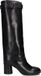 Lina Locchi Mw551 Laarzen Dames Zwart Leer Blokhak 8 cm en hoger