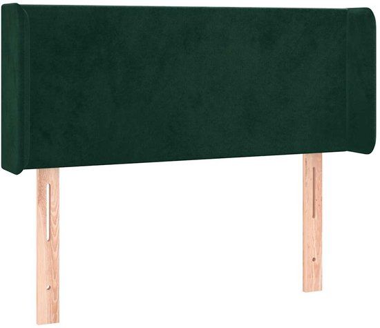 vidaXL Hoofdbord - met - randen - 103x16x78/88 - cm - fluweel - donkergroen