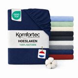 Komfortec Jersey Stretch Hoeslaken 90x200 cm - Blauw