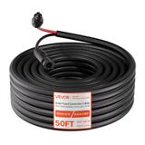 VEVOR Verlengkabel voor zonne-energie, 15,2 m, 10 AWG, met vlamvertragende beschermhoes, stekkers en stopcontacten, IP67 waterdichte PV-kabel, zonnekabel voor auto, camper, zwart en rood