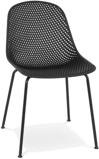 Alterego Zwarte geperforeerde design stoel 'VIKY' binnen/buiten