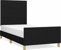 vidaXL Bedframe Zonder Matras Stof Zwart 100x200 cm