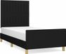 vidaXL Cadre de lit sans matelas tissu noir 100x200 cm