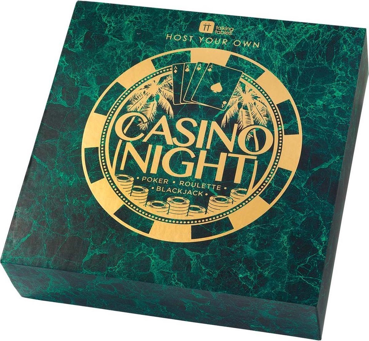 Talking Tables HOST-CASINO-V2 Casino Night Kit Host Your Own Games Night Poker, Blackjack, Roulette For Adults, After Dinner Parties, Casino Party, Christmas, Gift