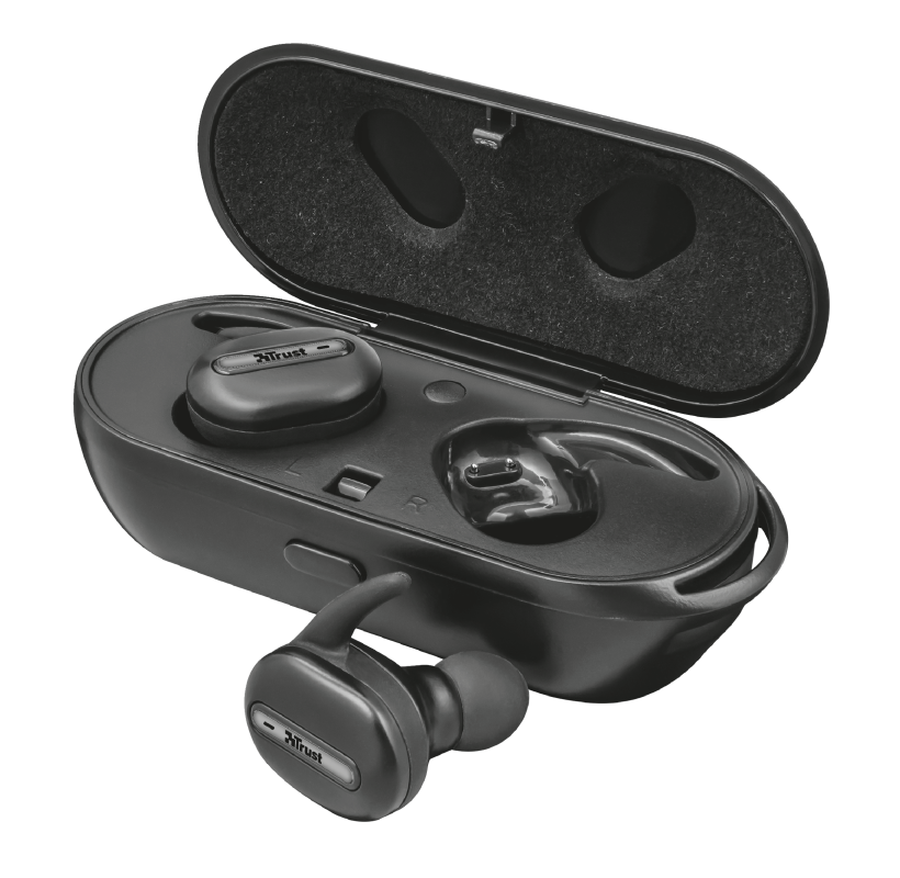 Trust Duet2 - Draadloze In-Ear Hoofdtelefoon - Zwart