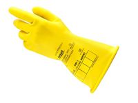 Ansell ActivArmr Elektrische handschoenen, elektrische bescherming klasse 00 (spanning 500 V), isolerende handschoenen van natuurlijk rubber, EPI professioneel, 36 cm, geel, maat L (1 paar)