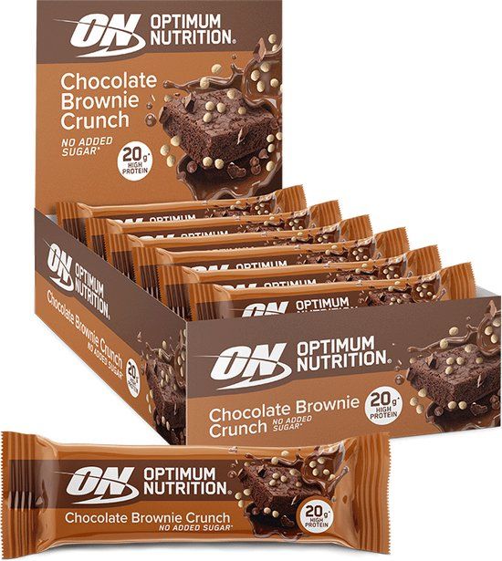 Optimum Nutrition Protein Crunch Bars - Crunchy Chocolate Brownie Proteine Repen - Vegetarisch - 10 stuks (650 gram)