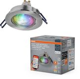 OSRAM Smart Matter LED Spot GU10 RGBW Flexibel Satijnnikkel, 4,7W Smart Home, Aluminium, App-bediening Kleurverandering