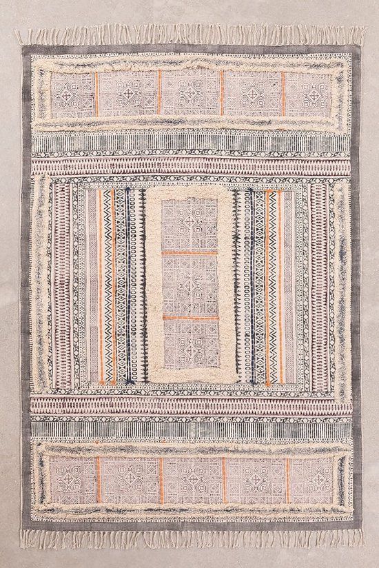 MIRA Home Vintage Ibiza Cotton Rug - 183x125cm - Ethnic