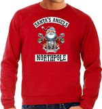 Bellatio Decorations Shoppartners Bv Grote maten foute Kerst sweater / Kerst trui Santas angels Northpole rood voor heren XXXXL