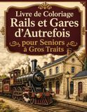 Livre Rails et Gares d’Autrefois Livre de Coloriage pour Seniors à Gros Traits