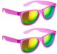 Merkloos Hippe party zonnebril/feestbril met spiegelglazen - 2x - Paars