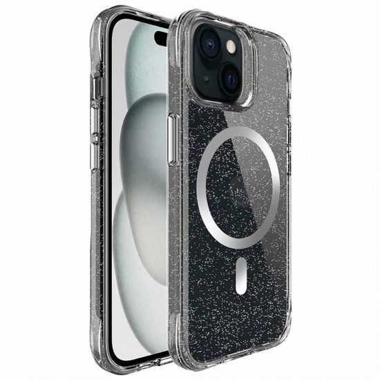 imoshion Glitter Backcover met MagSafe voor de iPhone 15 - Zilver