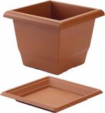 Forte Plastics Jardinière carrée - 3 pièces - 26x26x20 cm - Terre cuite