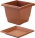 Forte Plastics Jardinière carrée - 3 pièces - 26x26x20 cm - Terre cuite