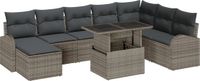 vidaXL Tuinbank Set 5 zitplekken Grijs Polyrattan