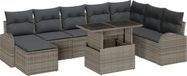 vidaXL Tuinbank Set 5 zitplekken Grijs Polyrattan