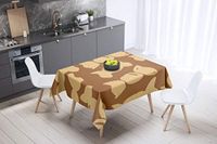 Bonamaison Tafelkleed, Anti-Mold, Sneldrogend, Waterdicht, 100% Polyester Tafellaken, Bruine tinten, 140 x 140 Cm