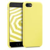 kwmobile telefoonhoesje geschikt voor Apple iPhone SE (2022 / 2020) / iPhone 8 / 7 - Hoesje met siliconen coating - Smartphone case in pastelgeel