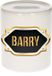 Bellatio Decorations Shoppartners Bv Spaarpot met voornaam Barry - wit - met goud/zwart embleem - 8 x 9 cm - keramiek - met afsluitdop - cadeau verjaardag