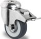Promat/Tecwerk Roue pivotante avec frein total | Ø roue 50 mm | capacité de charge 50 kg | avec trou arrière 11 mm palier lisse | caoutchouc gris - 3000276061