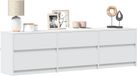 Maison Exclusive - Meuble TV avec éclairage LED, blanc, 180x34x50 cm, panneau de particules