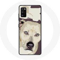 Maniacase Etui voor Oppo A16 Pitbull hond wit
