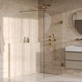 Brauer Void Inloopdouche Helder Glas 100 x 200 cm incl. Glascoating PVD Goud Geborsteld
