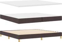 vidaXL Boxspringbed met hoofdeinde Donkerbruin 200 x 200 cm Stof