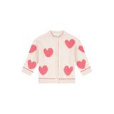 Babyface gebreid vest met hartjes - lichtroze/wit