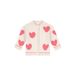 Babyface gebreid vest met hartjes - lichtroze/wit