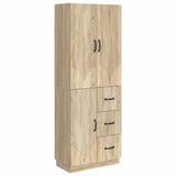 vidaXL Kast - Set - 2 st - Sonoma Eiken - Bewerkt hout