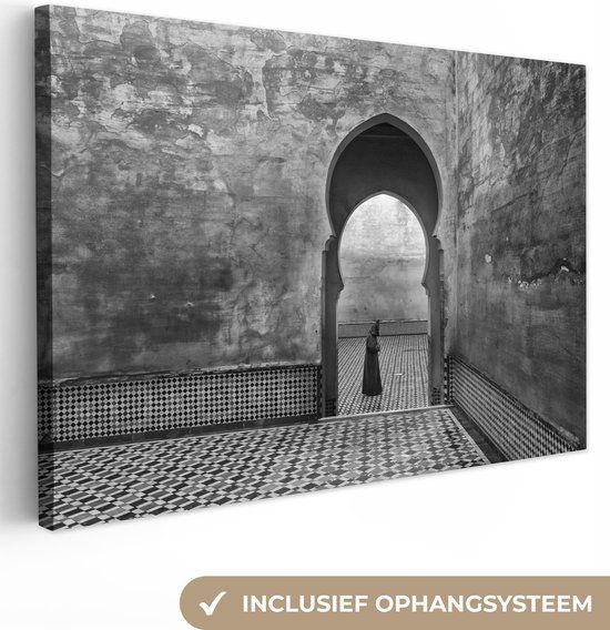 OneMillionCanvasses Canvas Schilderij - Gebouw - Deurpost - Architectuur - 150x100 cm